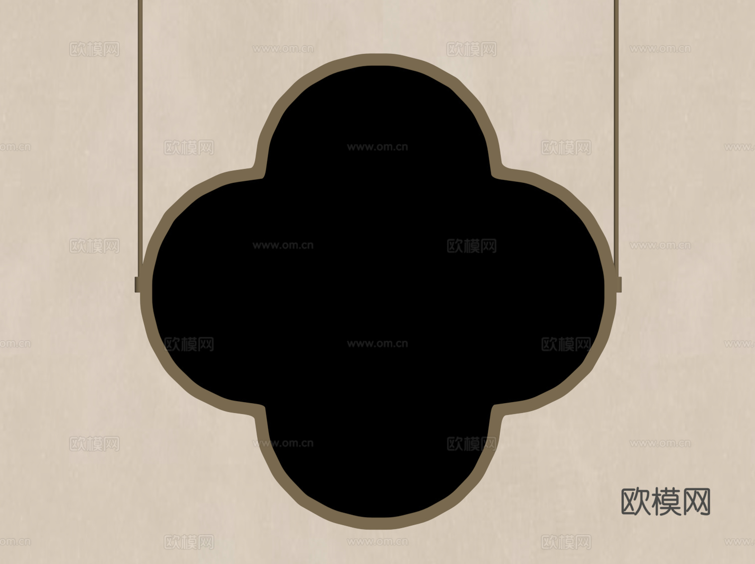 新中式镜子 浴室镜 梳妆镜su模型