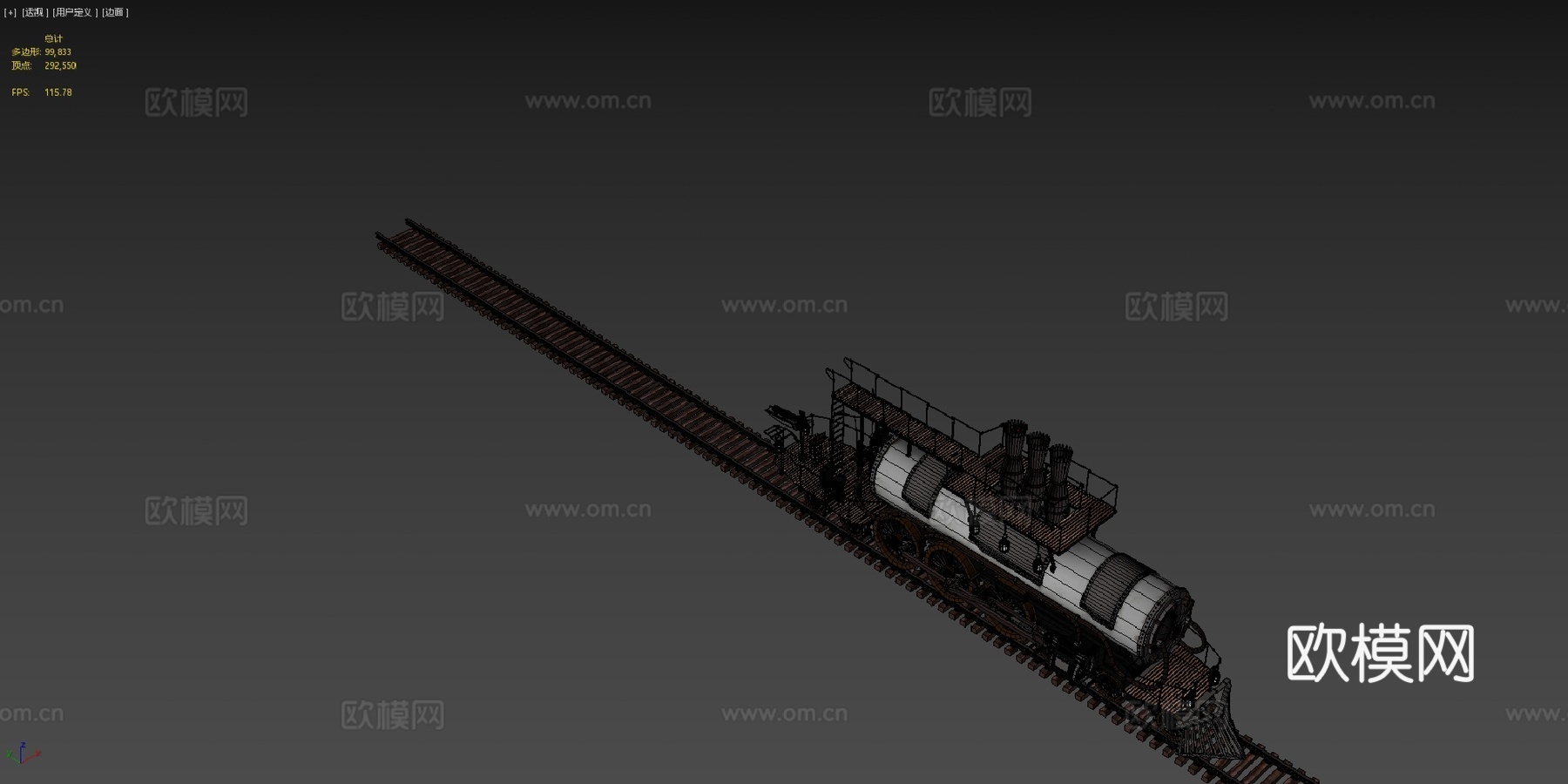 蒸汽朋克机车 动画3d模型下载（渲染图4）