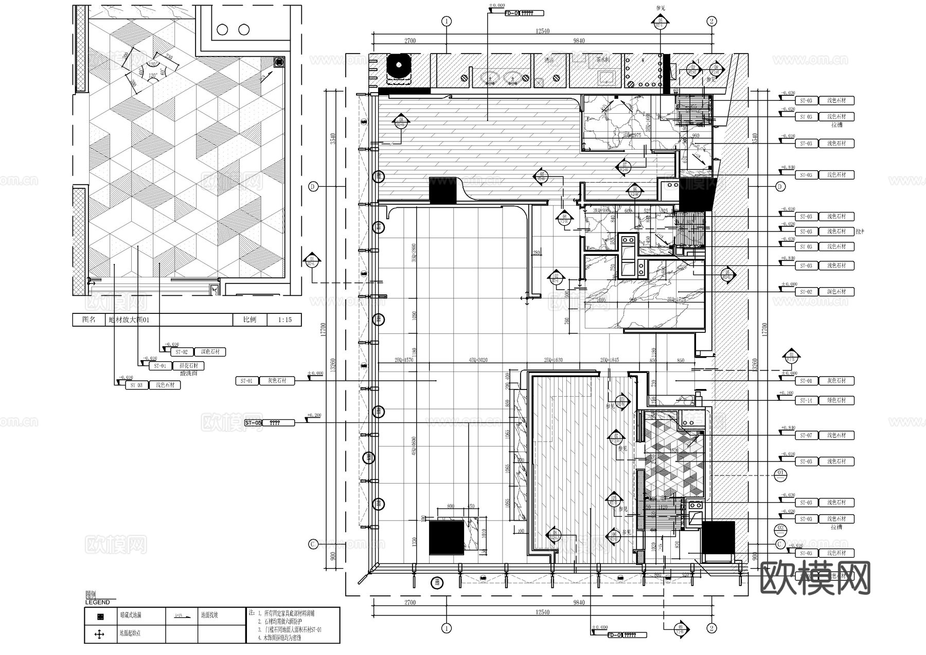 150㎡大平层全套施工图   CAD家装施工图   样板房公cad施工图