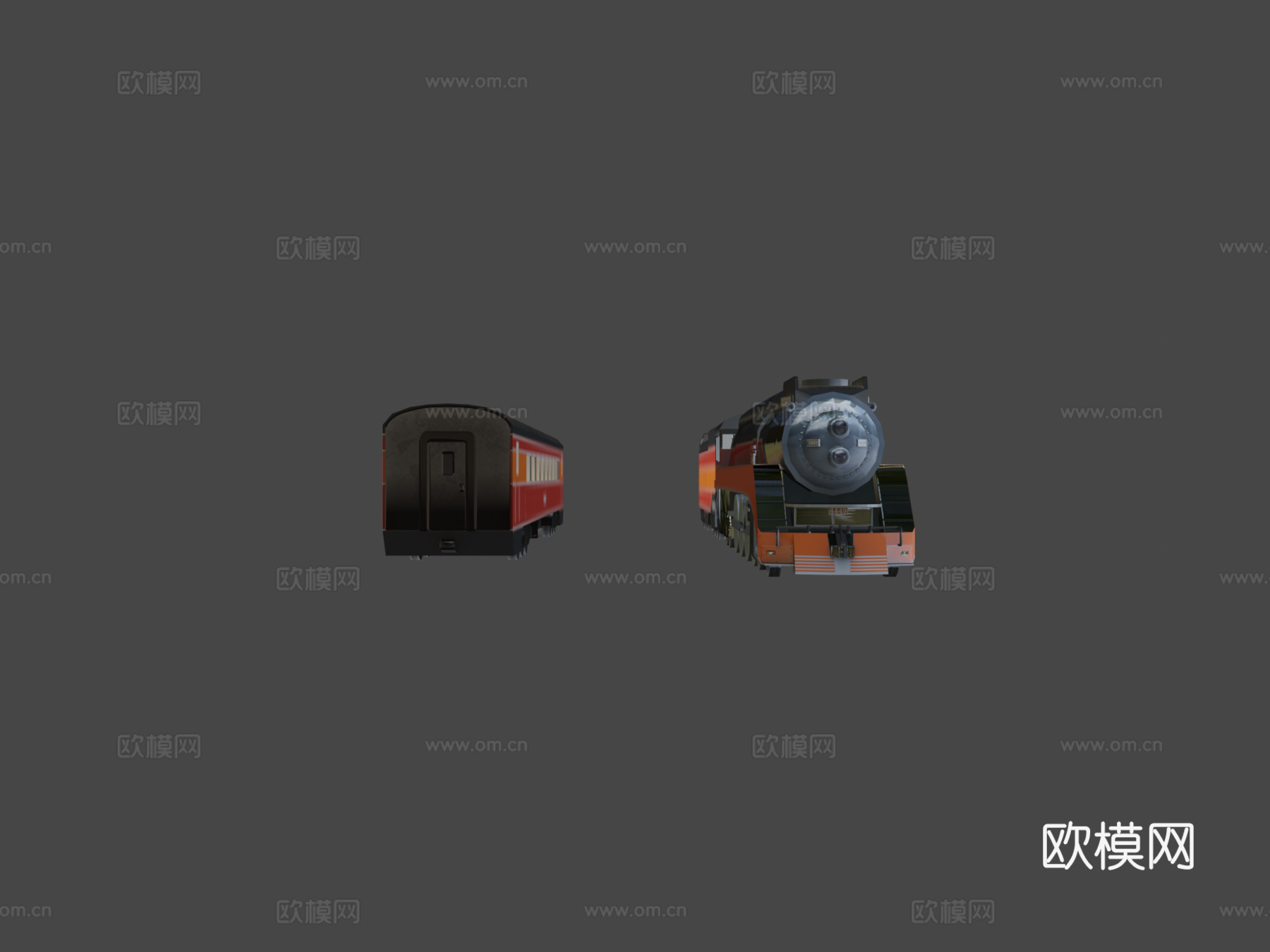 火车  蒸汽机车3d模型下载（渲染图5）