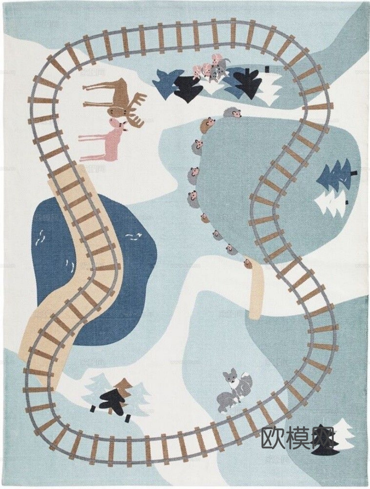 现代儿童卡通地毯贴图