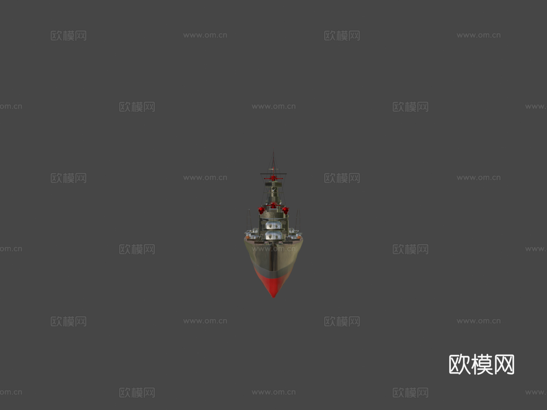 俾斯麦战列舰3d模型下载（渲染图5）