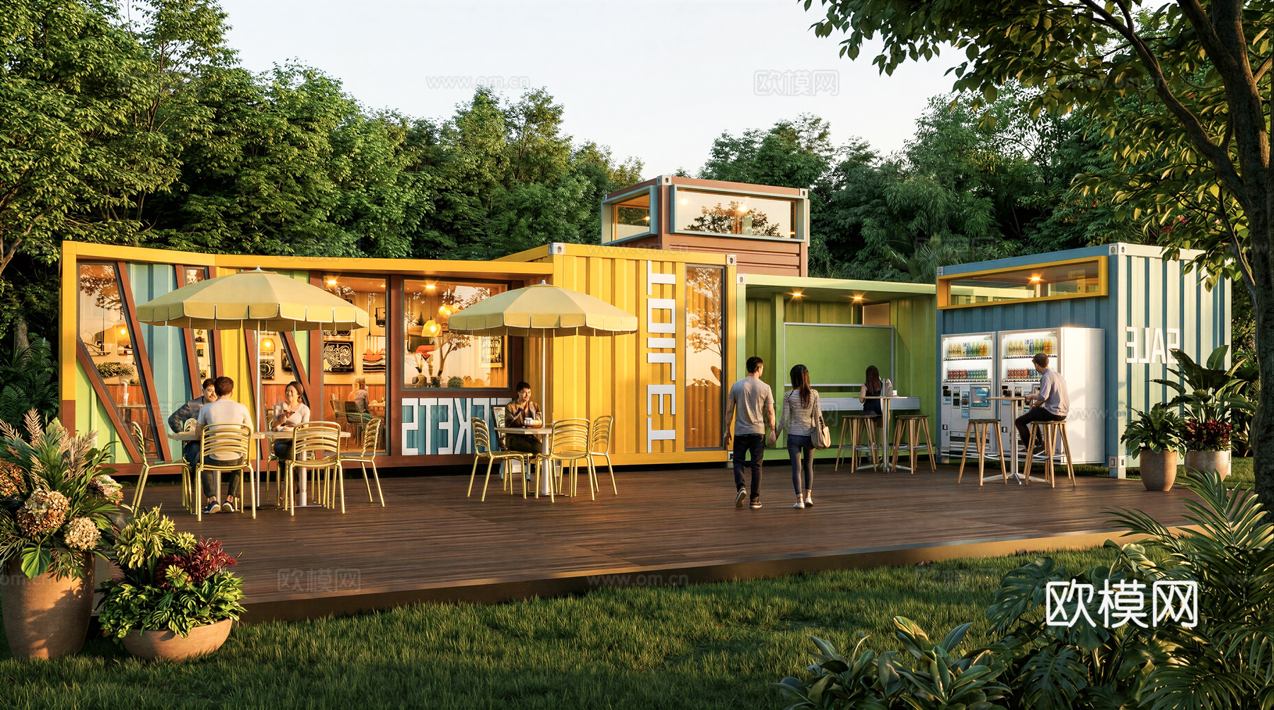 集装箱商业建筑su模型