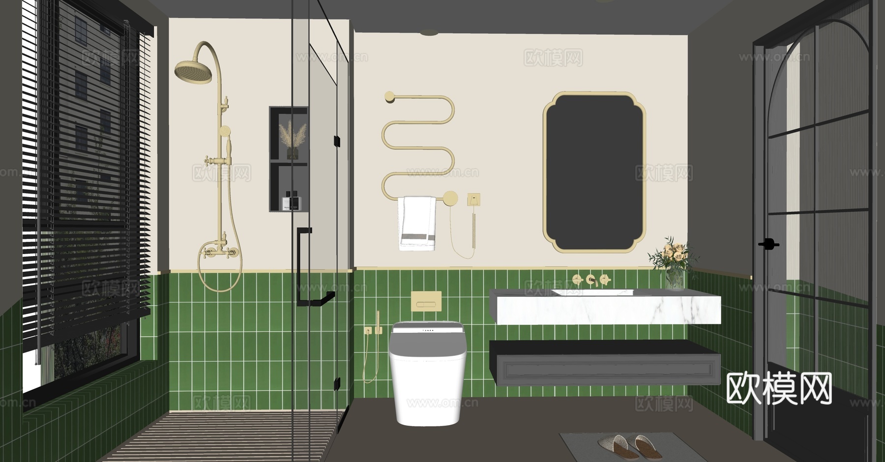 轻奢卫生间su模型
