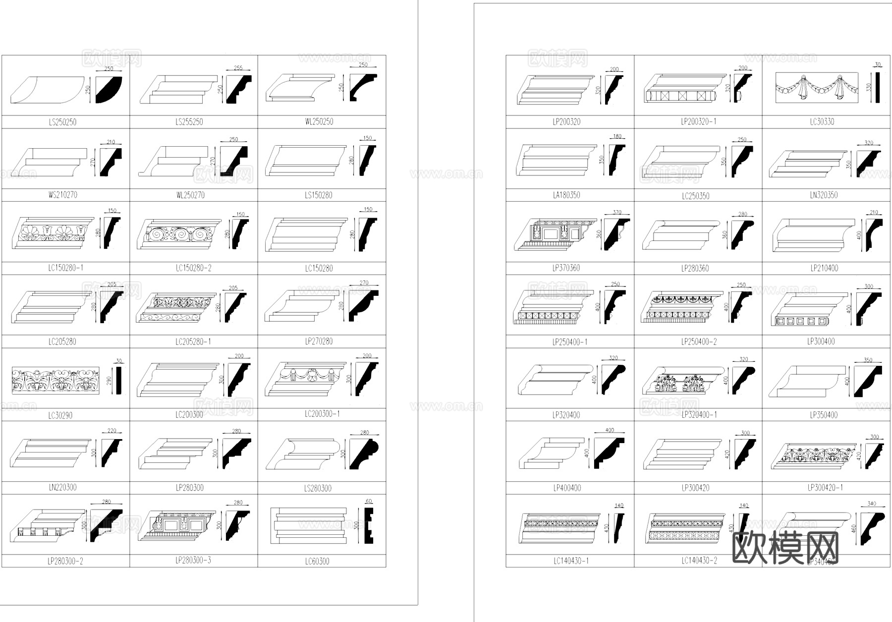 经、组、异线板各式线条CAD图块图库cad施工图
