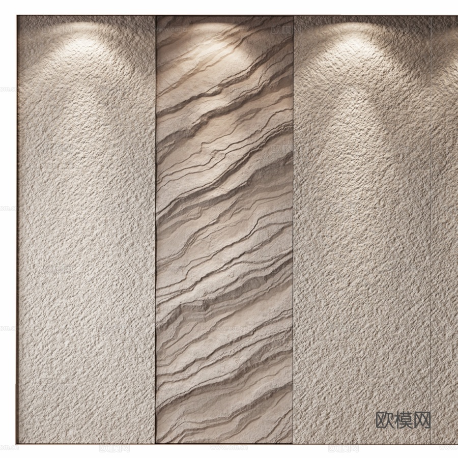 现代墙面3d模型下载（渲染图3）