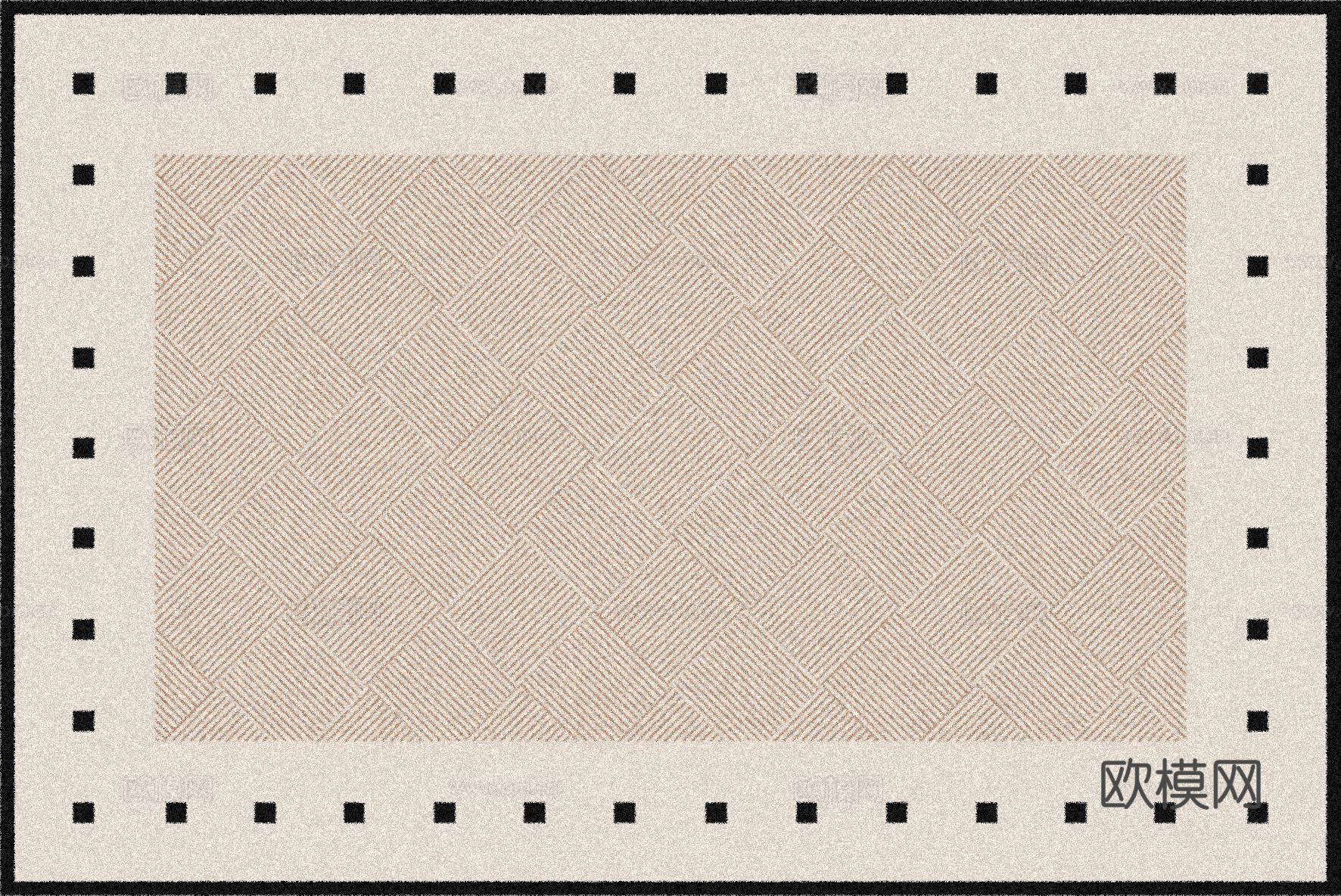 中古奶油地毯 块毯贴图