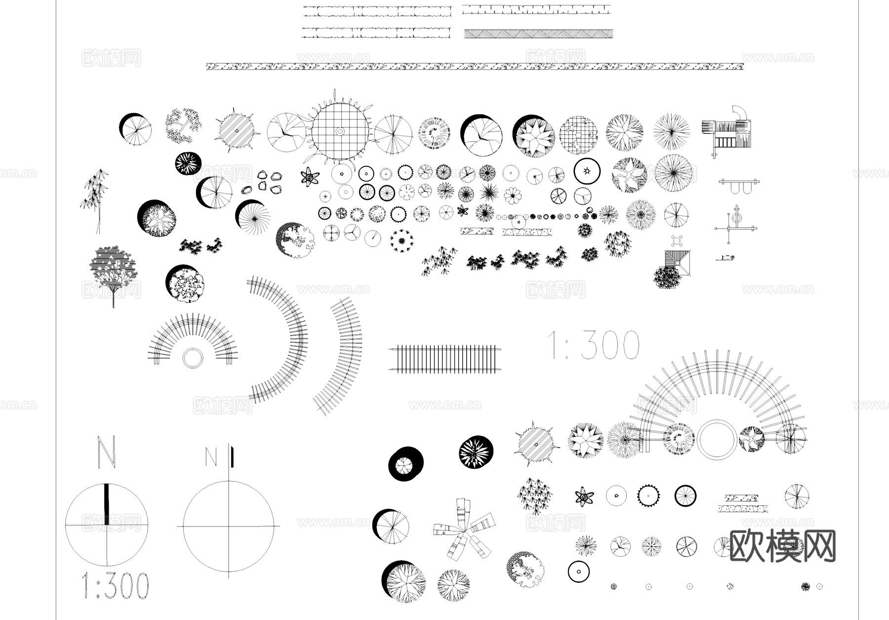 景观植物图块图例图库CAD施工图cad施工图