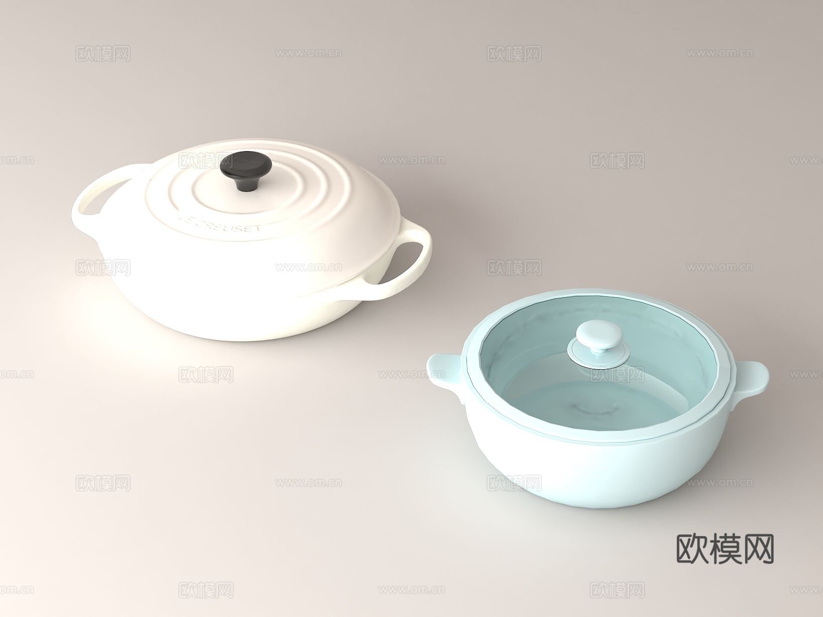 珐琅铸铁锅 家用汤锅 高颜值厨具 厨房好物 焖炖锅 陶瓷砂锅su模型