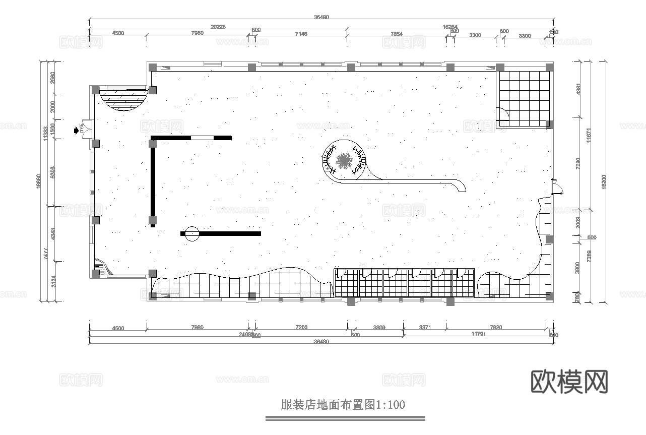 男装女装服装店专卖店 最新全套施工图设计cad施工图