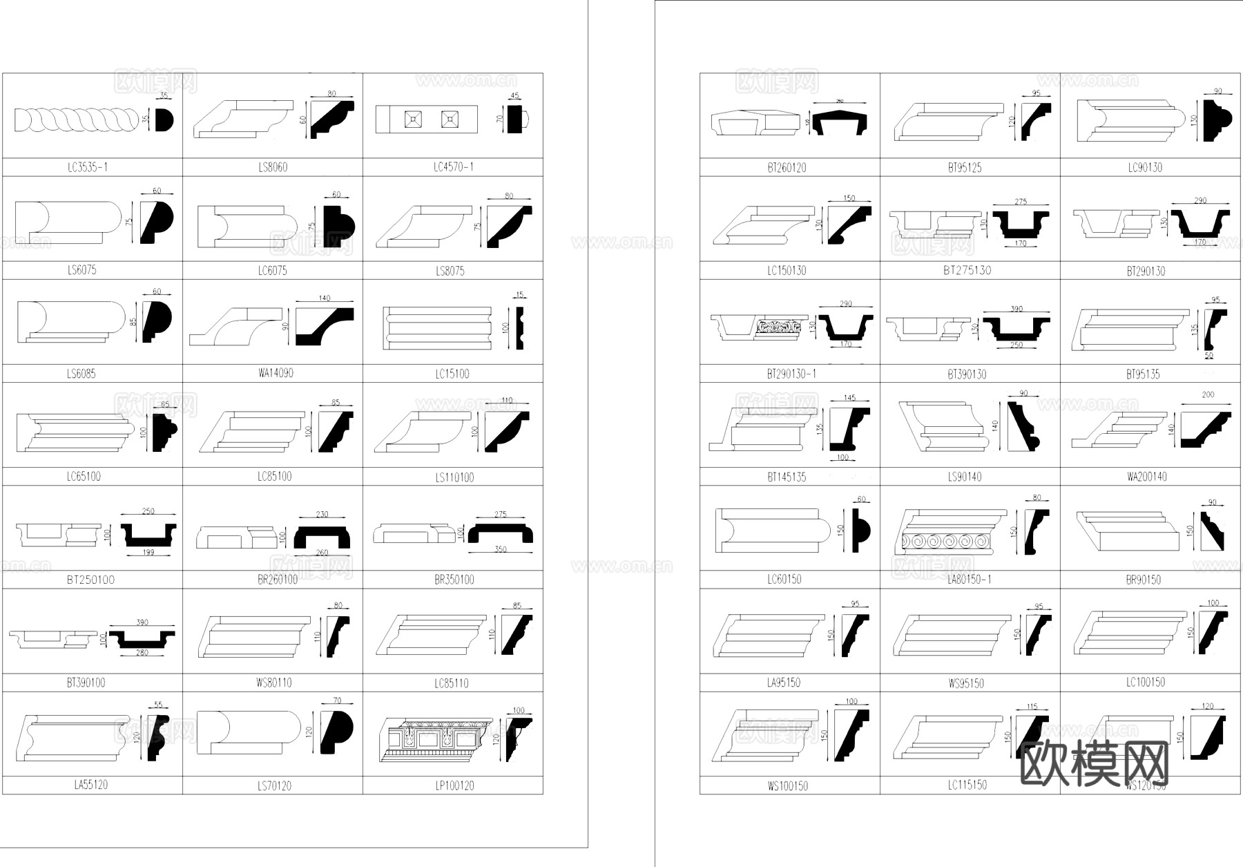 经、组、异线板各式线条CAD图块图库cad施工图