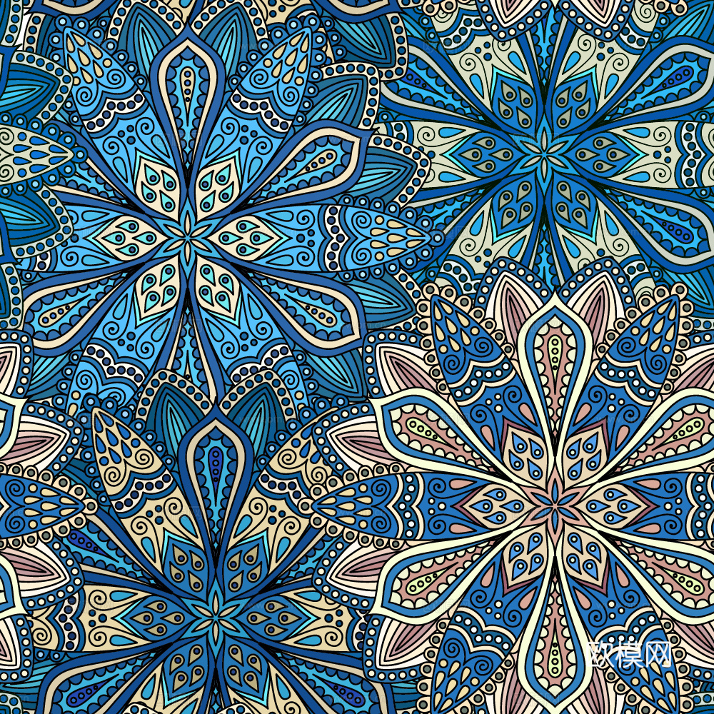 复古民族风花纹图案纹理9