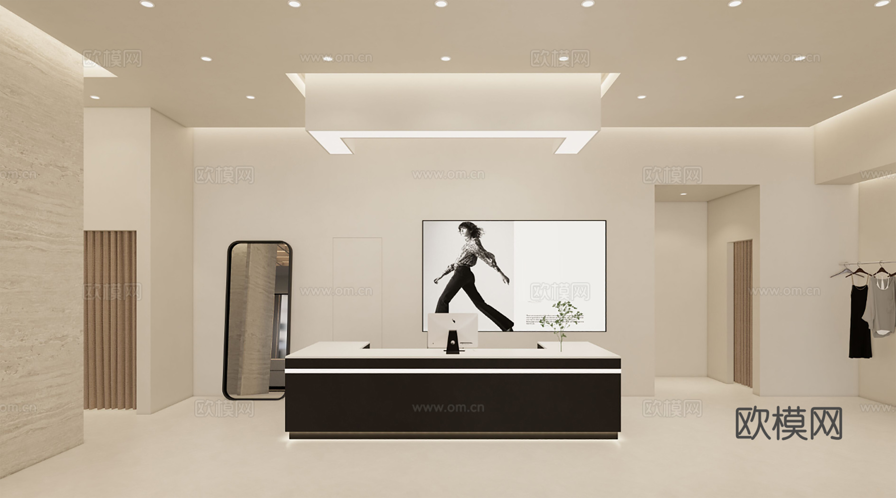 奶油风时尚男装女装服装店 最新全套施工图设计cad施工图