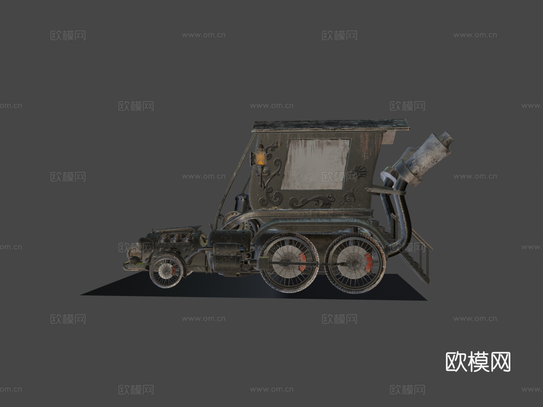 Stesla  大象蒸汽机3d模型下载（渲染图6）