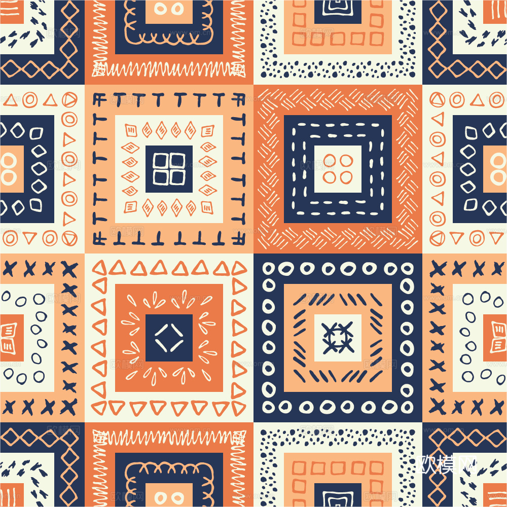 复古民族风花纹图案纹理30