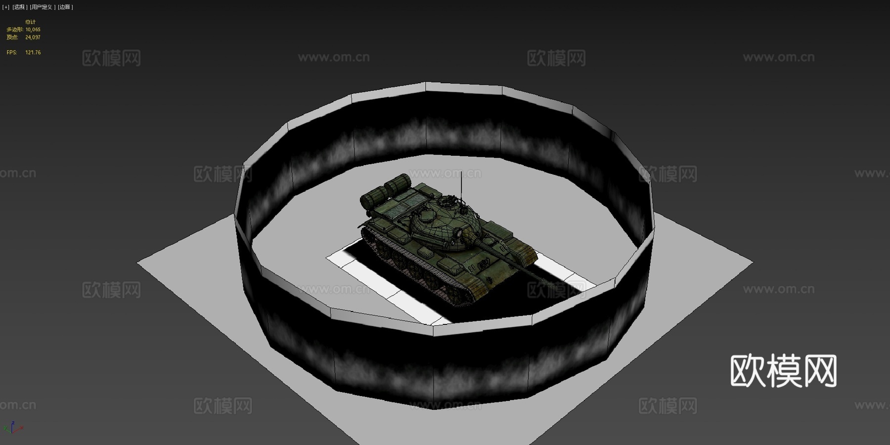 坦克T55A3d模型下载（渲染图4）