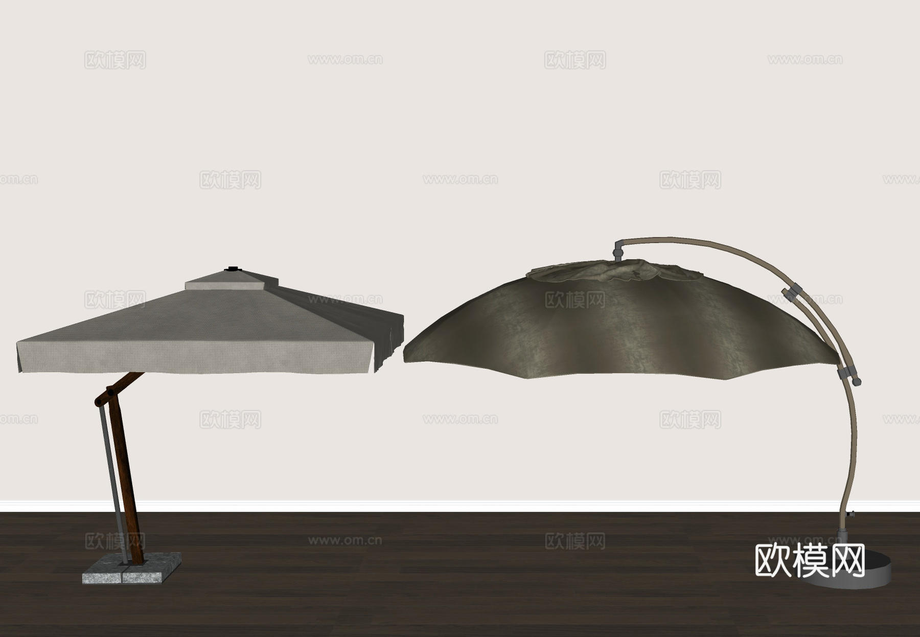 户外遮阳伞 庭院遮阳伞 弧形遮阳伞 简约风遮阳伞 防晒防雨伞su模型