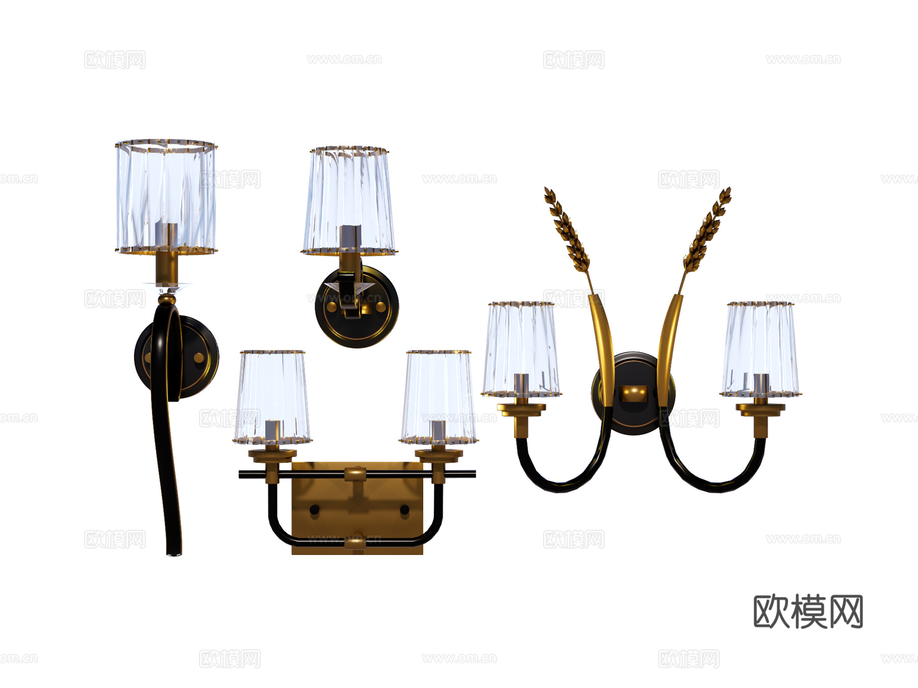 壁灯 装饰壁灯 金属壁灯 玻璃壁灯su模型
