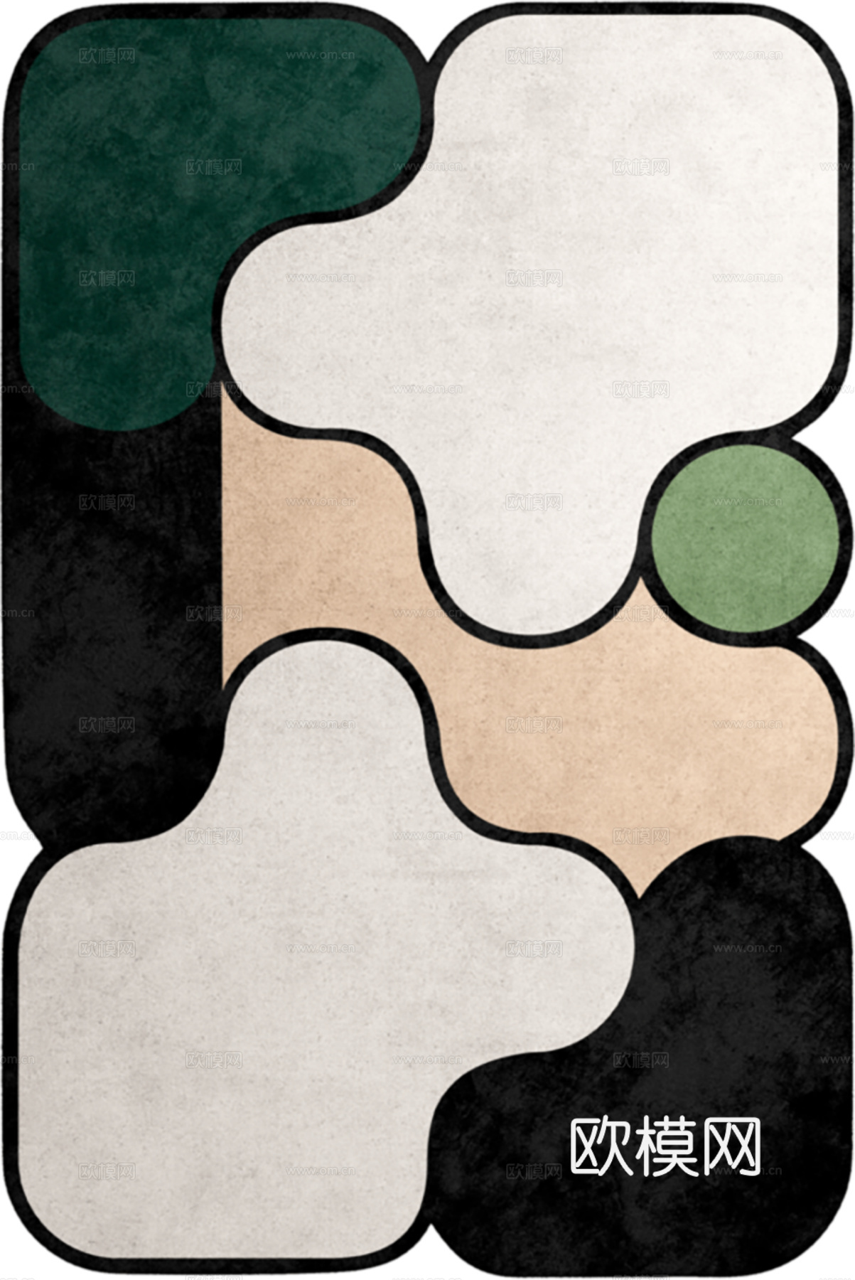 现代儿童卡通地毯贴图