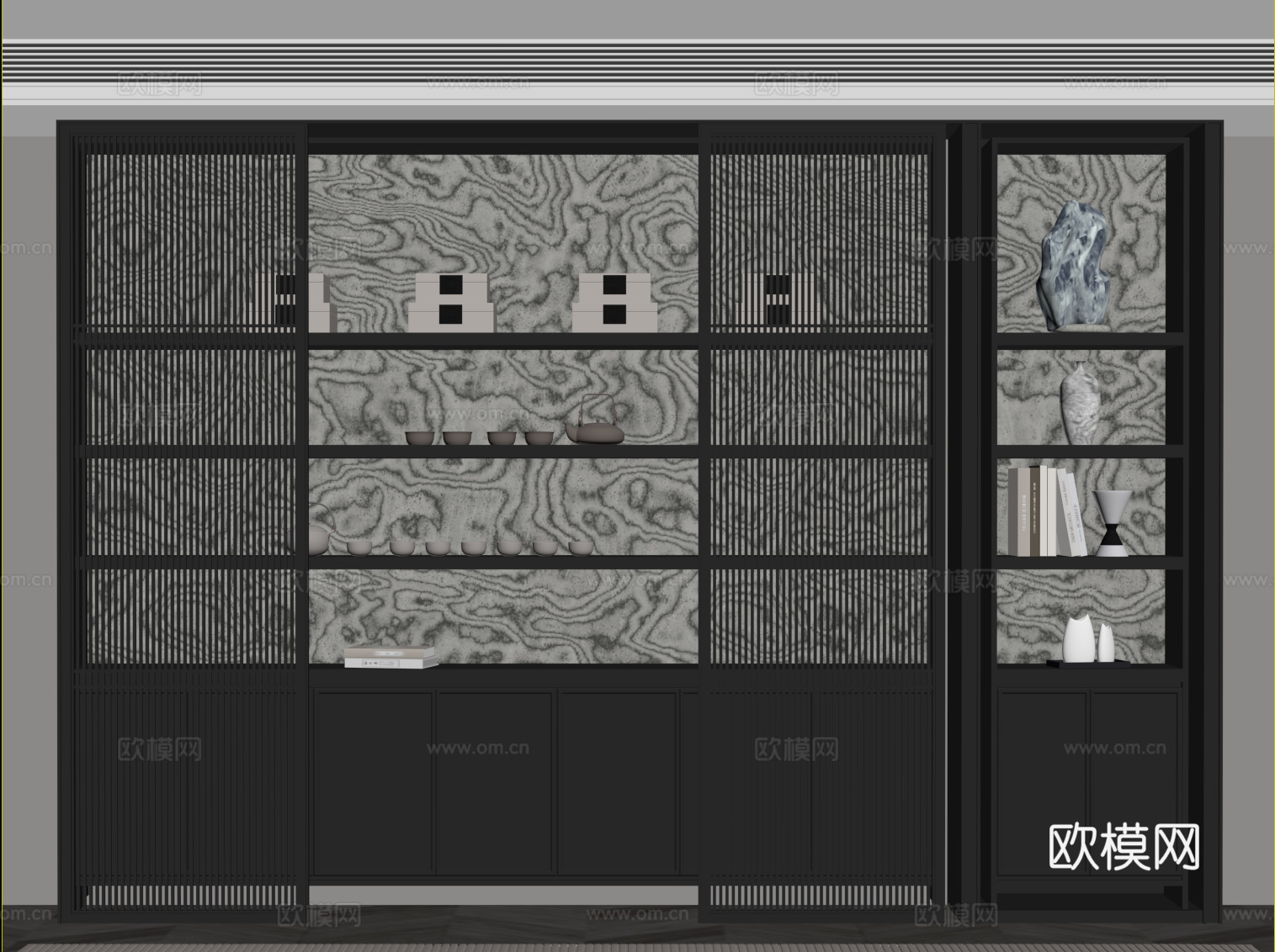 现代意式茶柜 置物柜su模型