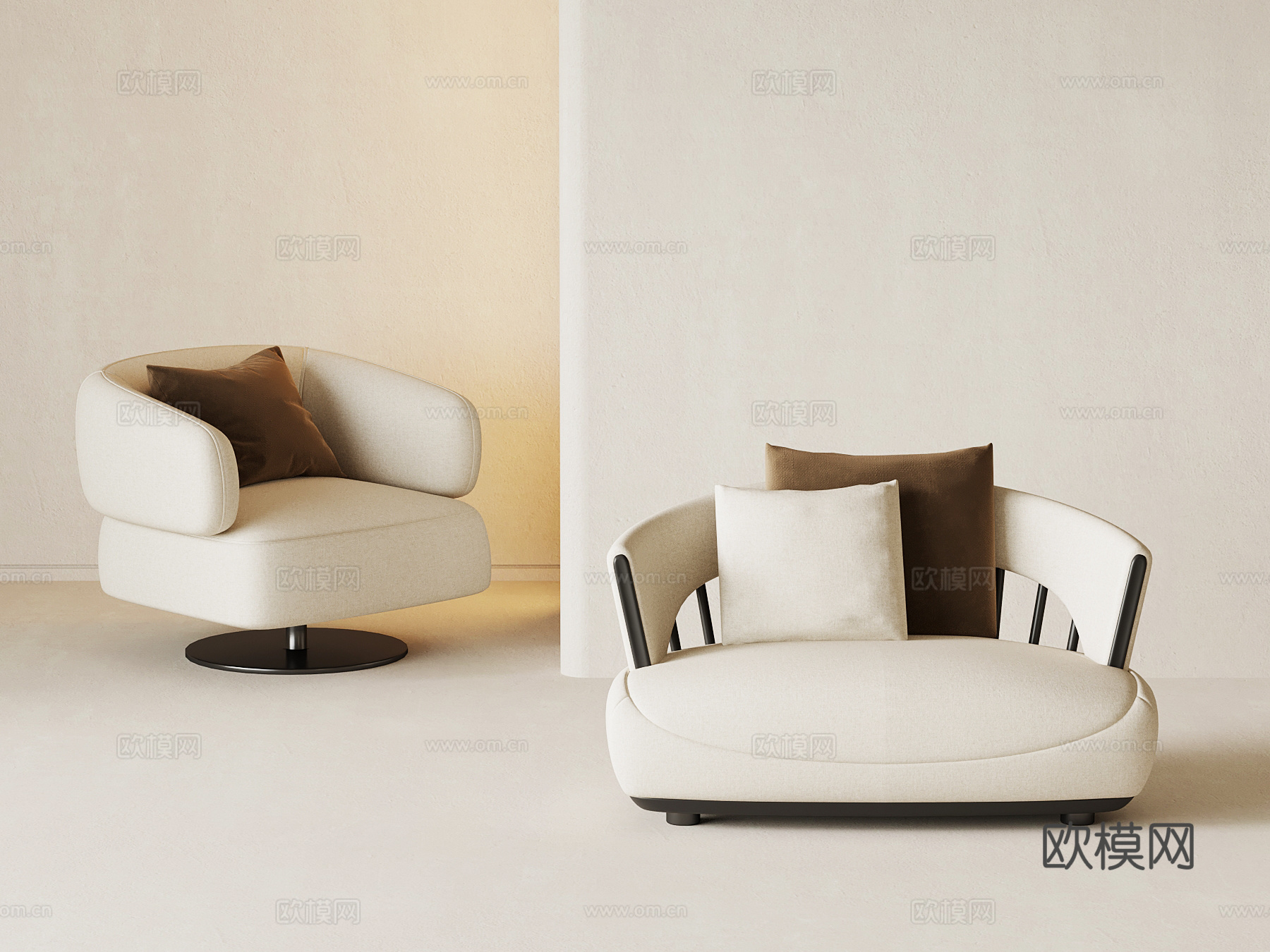 现代休闲椅 单人沙发su模型