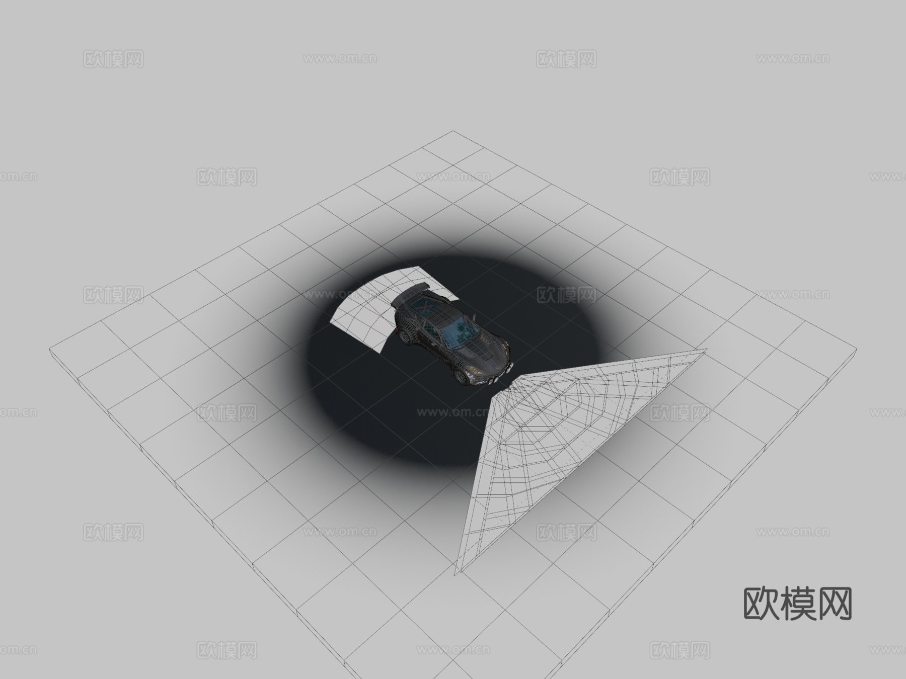 C7科尔维特拉力赛车3d模型下载（渲染图2）