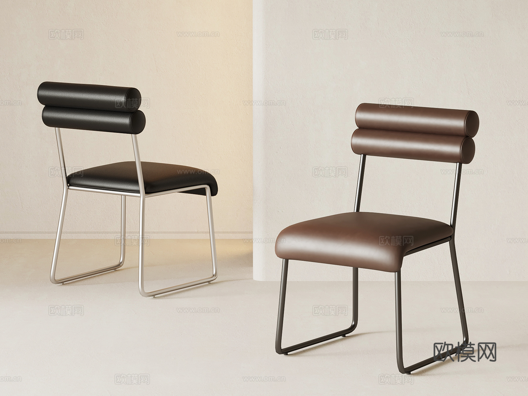 现代意式餐椅 单椅 椅子su模型