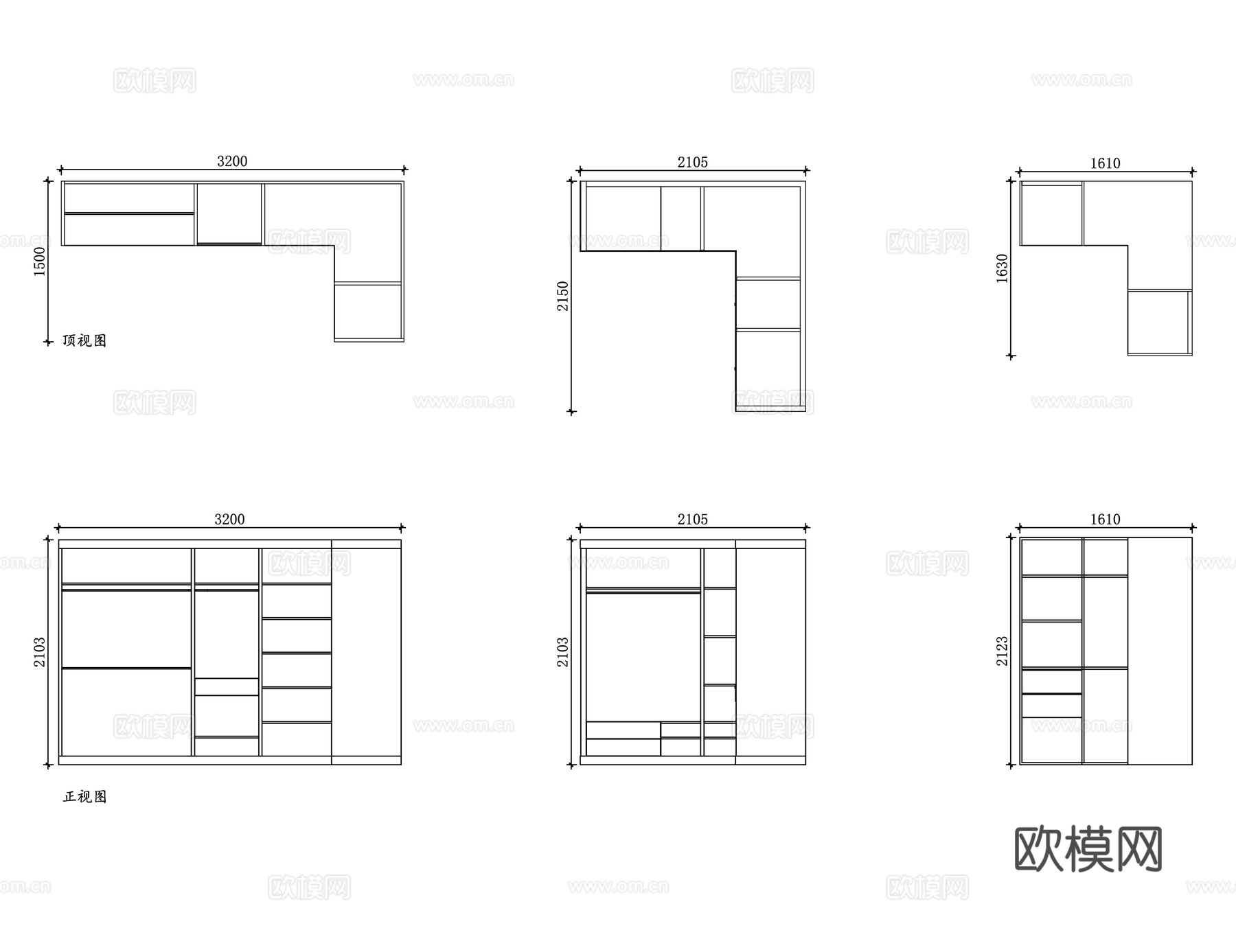 L形衣柜 L型衣帽间 转角衣柜 L形定制衣柜 角落衣柜cad施工图