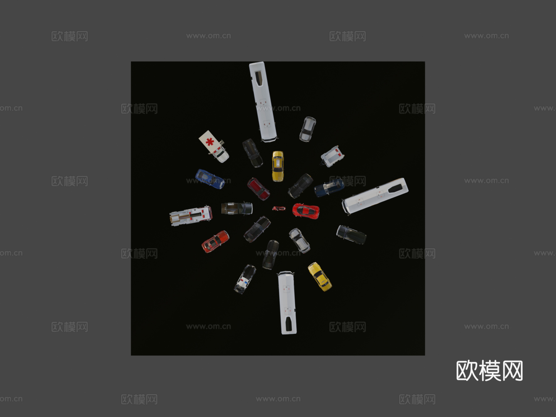 完整车辆包3d模型下载（渲染图7）