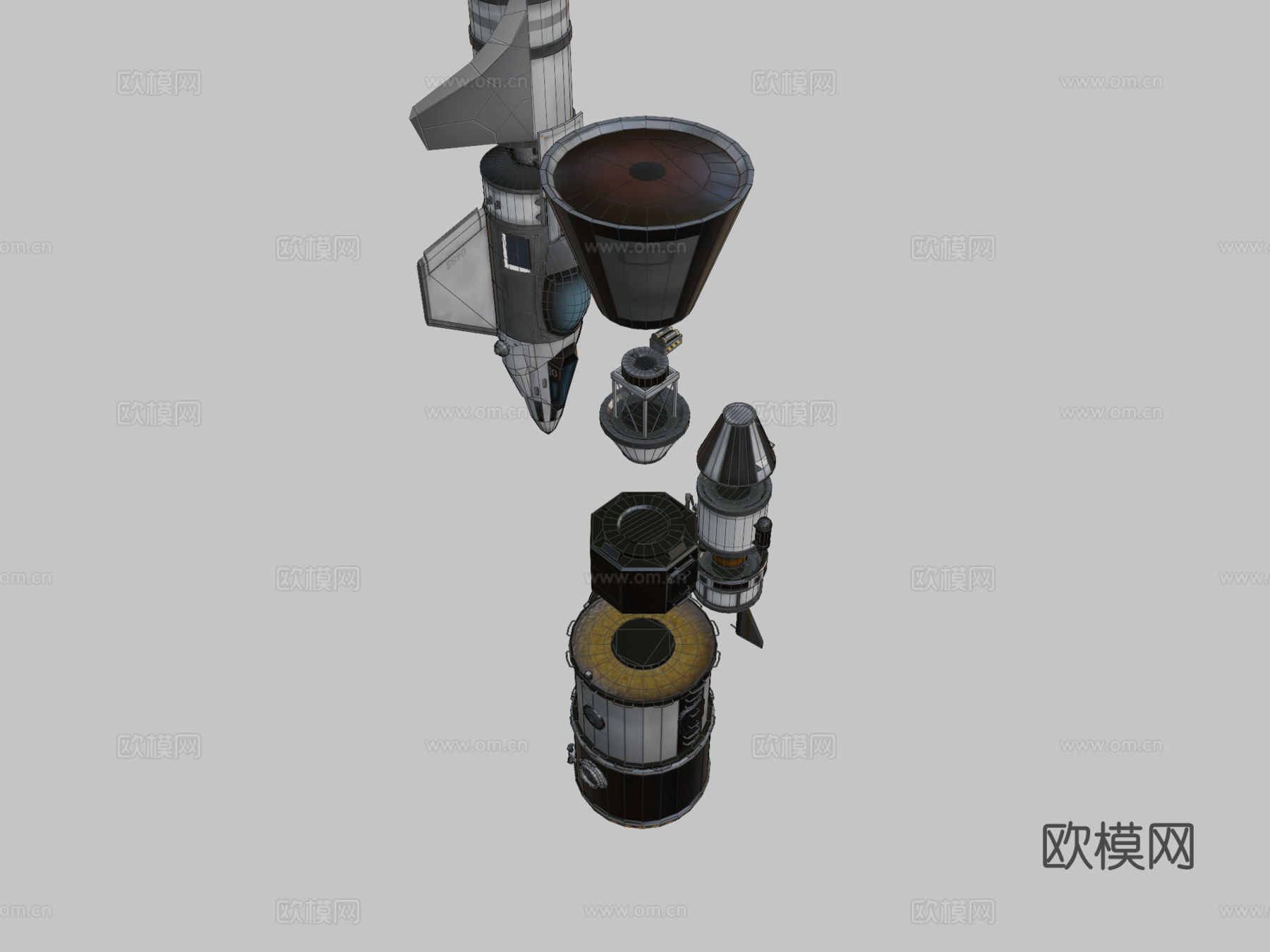 坎巴拉太空计划  原始轨道站综合体3d模型下载（渲染图2）