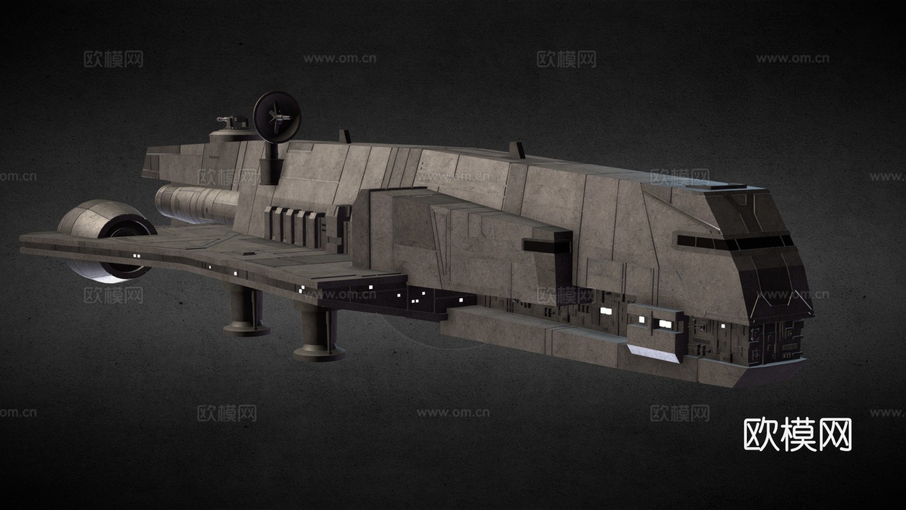 星球大战  戈赞蒂级巡洋舰3d模型下载（渲染图1）