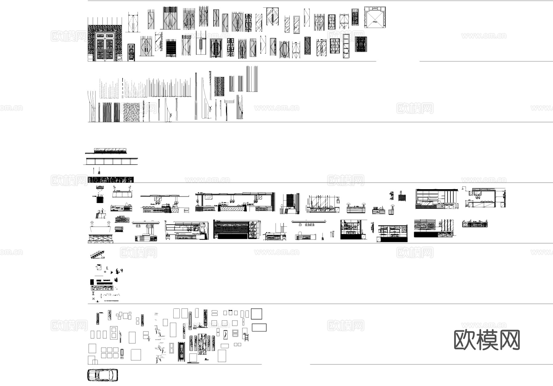 酒店工装CAD图库cad施工图