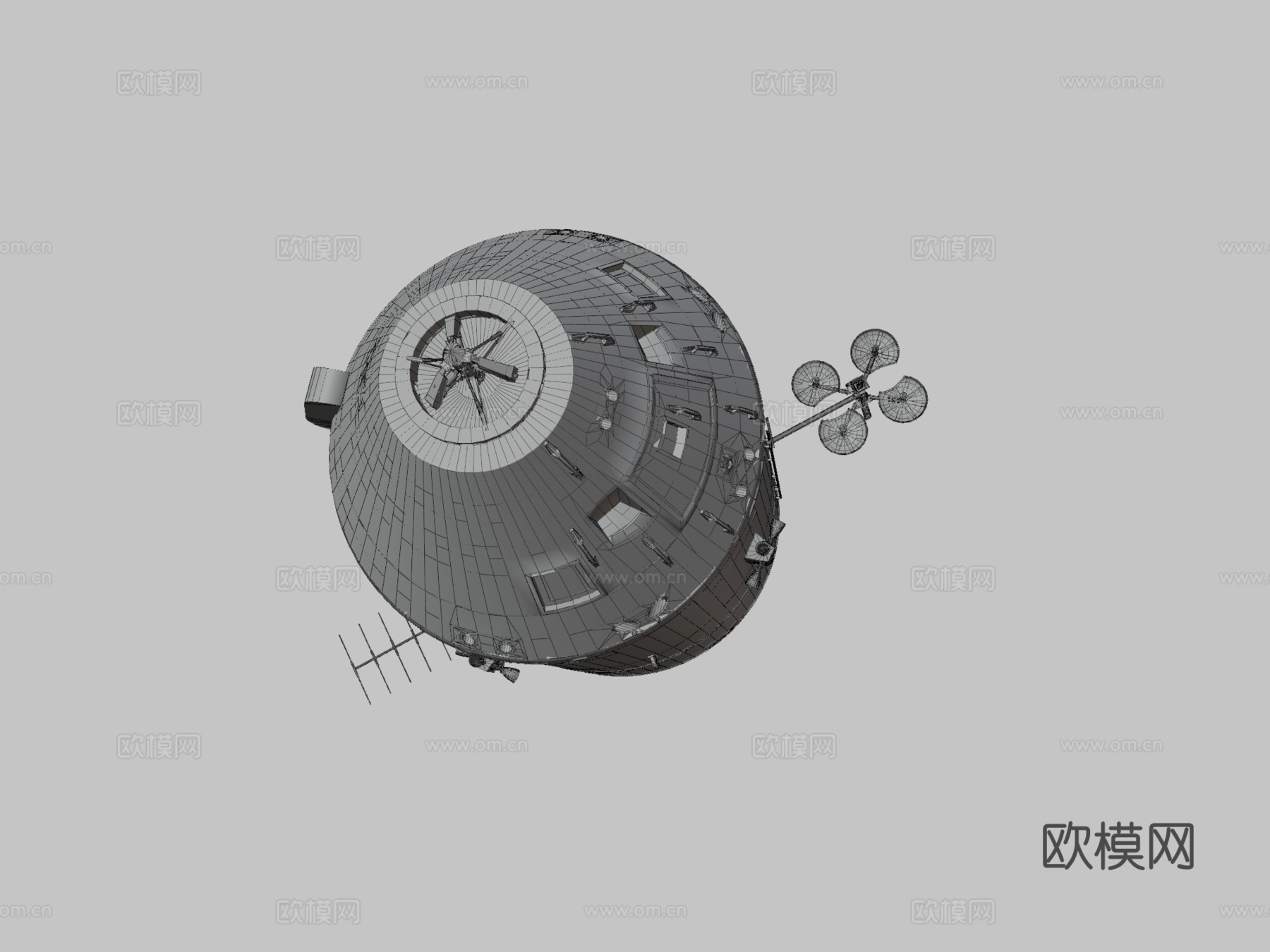 阿波罗指令与服务舱3d模型下载（渲染图3）