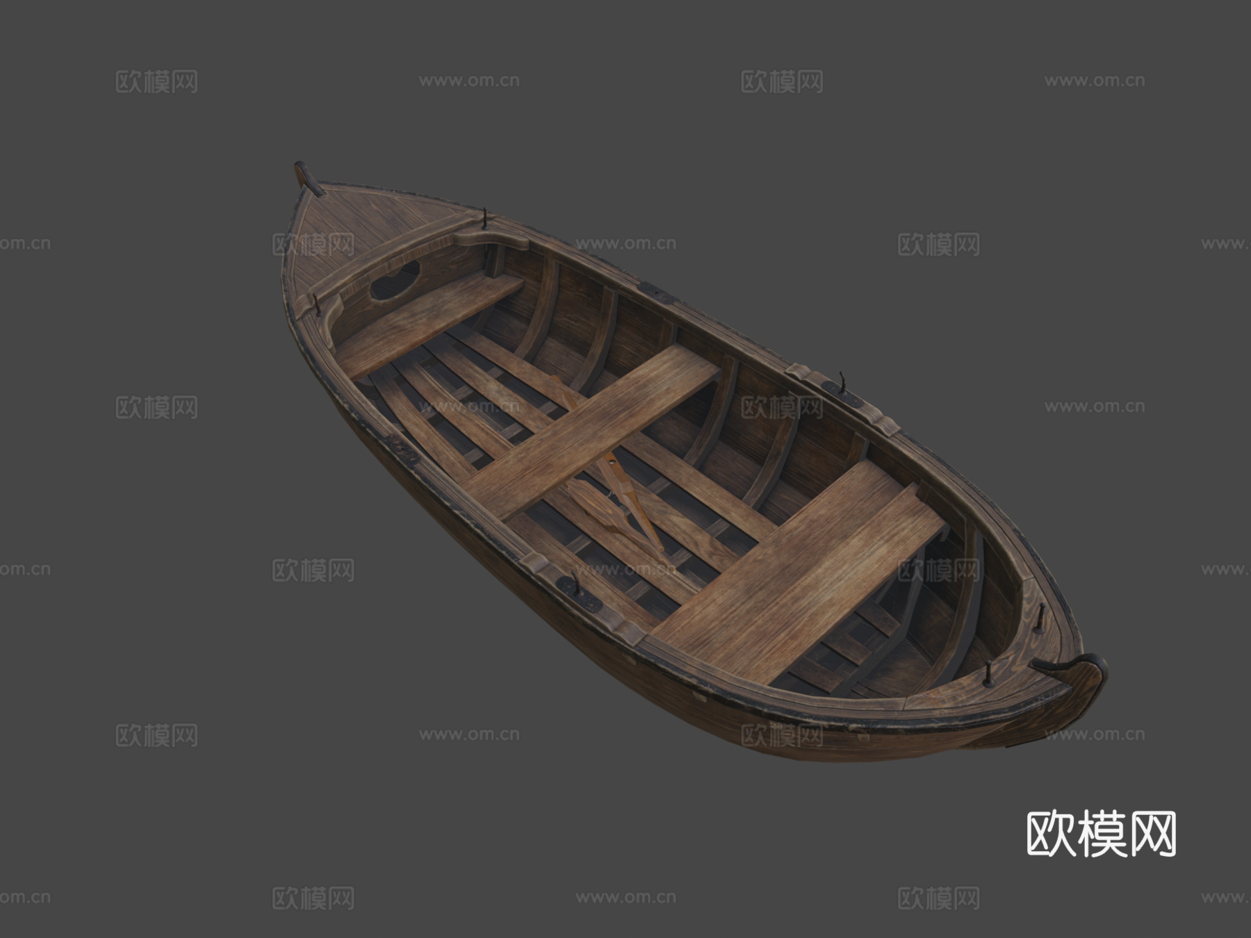 木质划艇库布特  十九世纪3d模型下载（渲染图7）