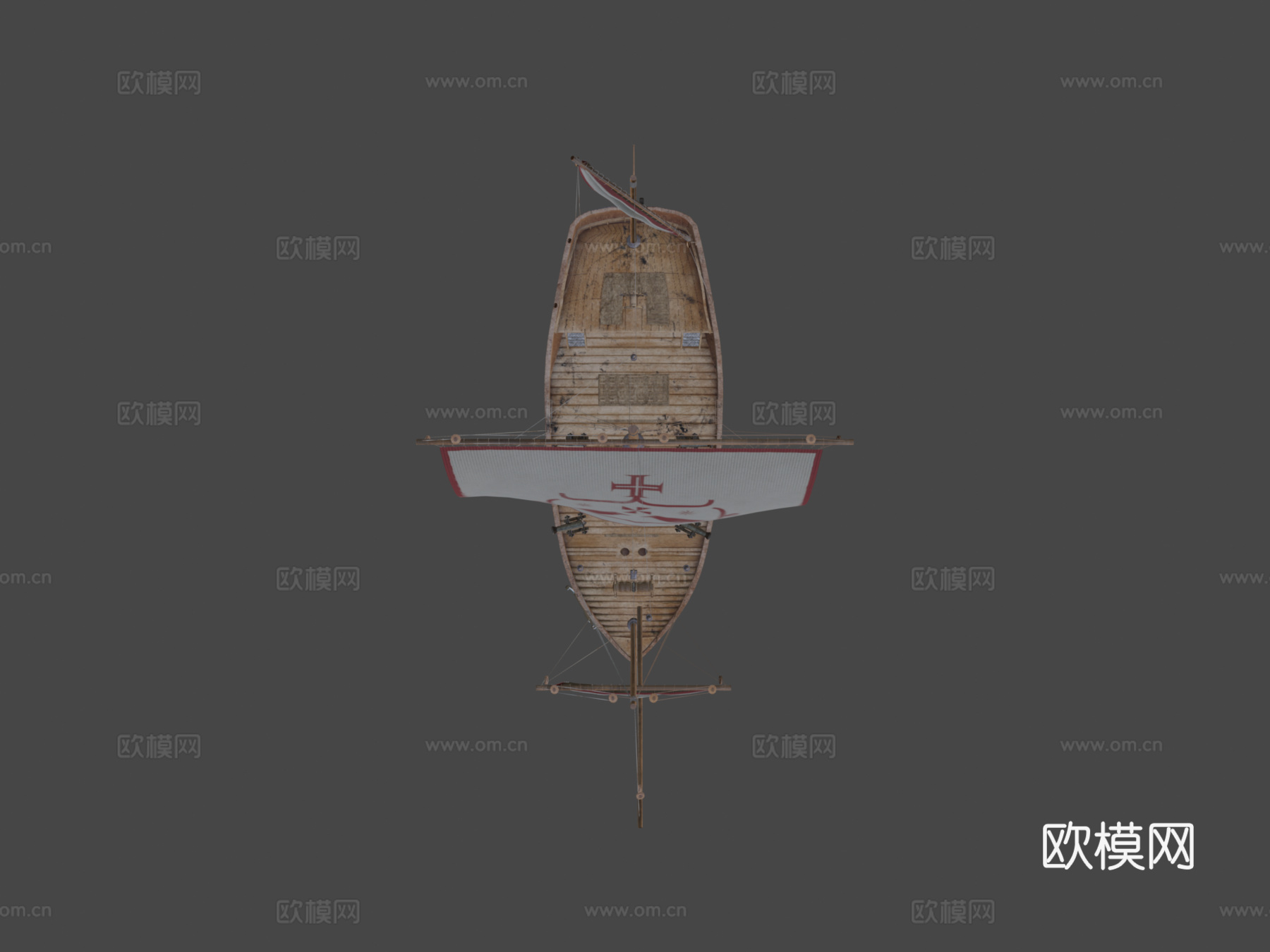 卡拉维尔帆船3d模型下载（渲染图6）
