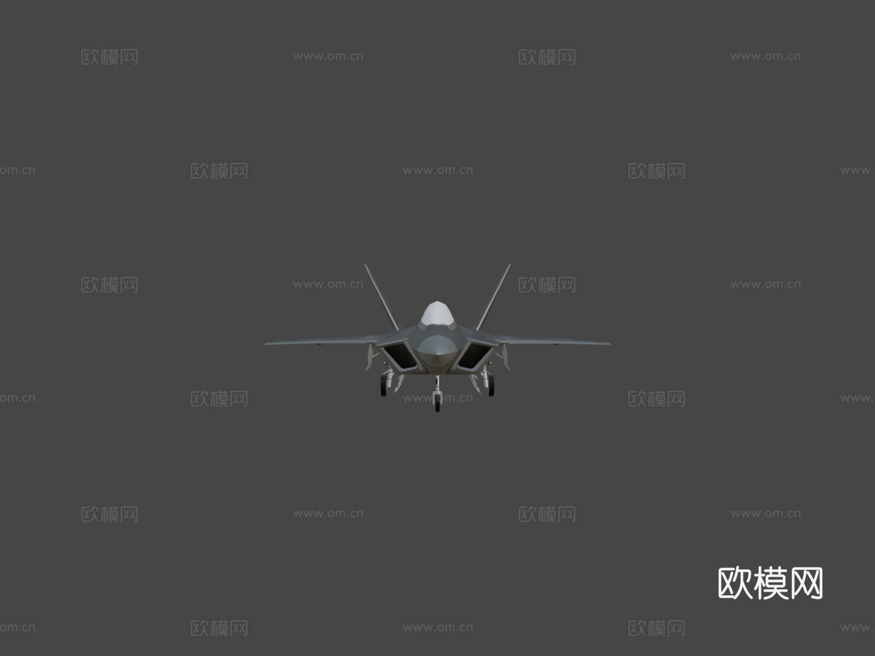 低多边形一 一美国空军F22A猛禽3d模型下载（渲染图6）