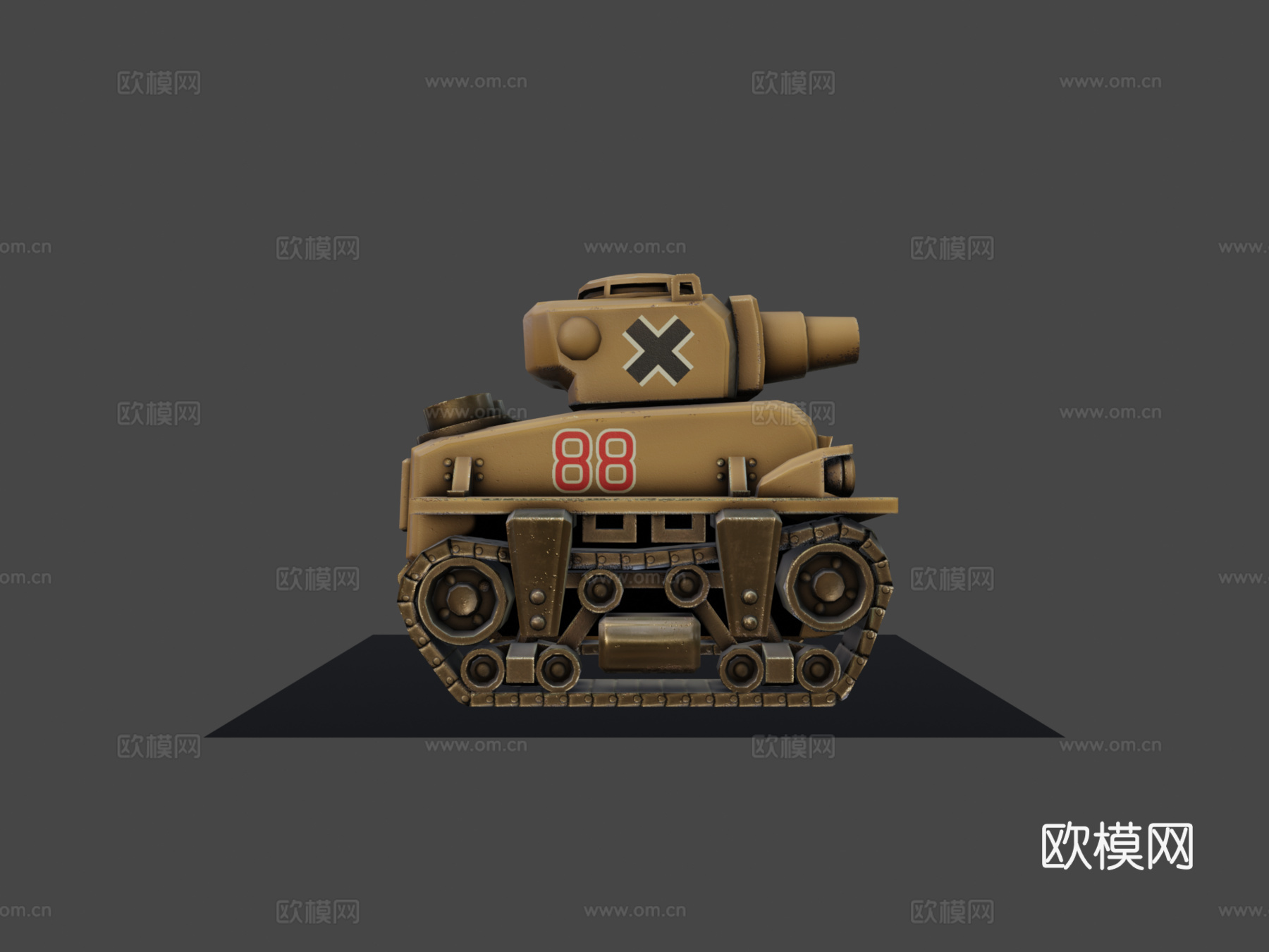 合金弹头  叛军坦克3d模型下载（渲染图7）