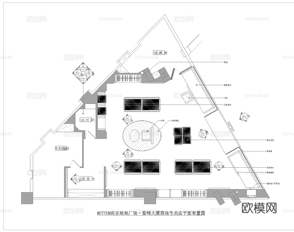 男装女装服装店专卖店 最新全套施工图设计cad施工图