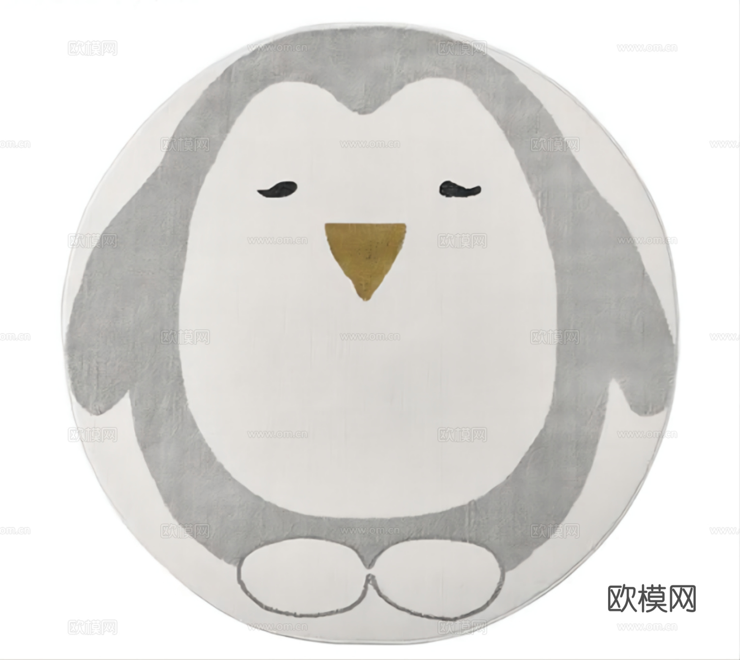 儿童房圆形可爱卡通地毯贴图