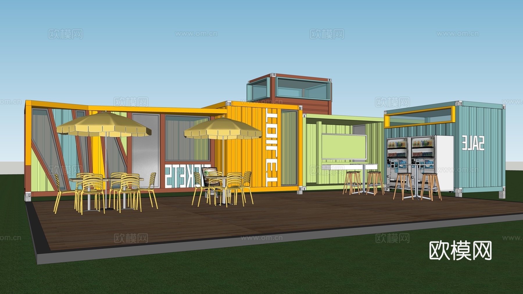 集装箱商业建筑su模型