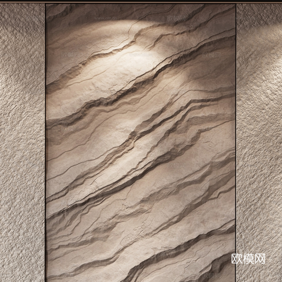 现代墙面3d模型下载（渲染图6）