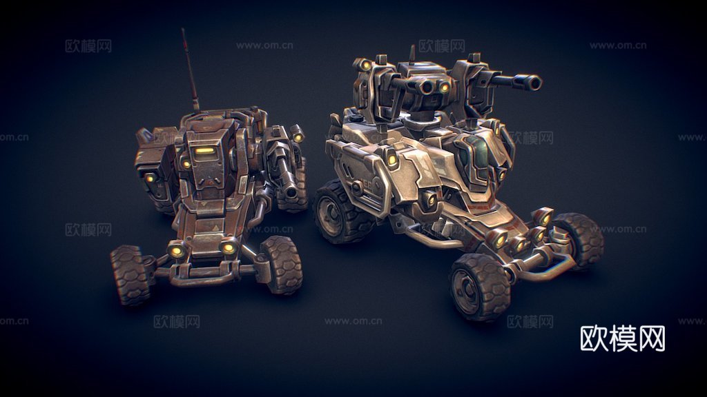 科幻越野车3d模型下载（渲染图1）