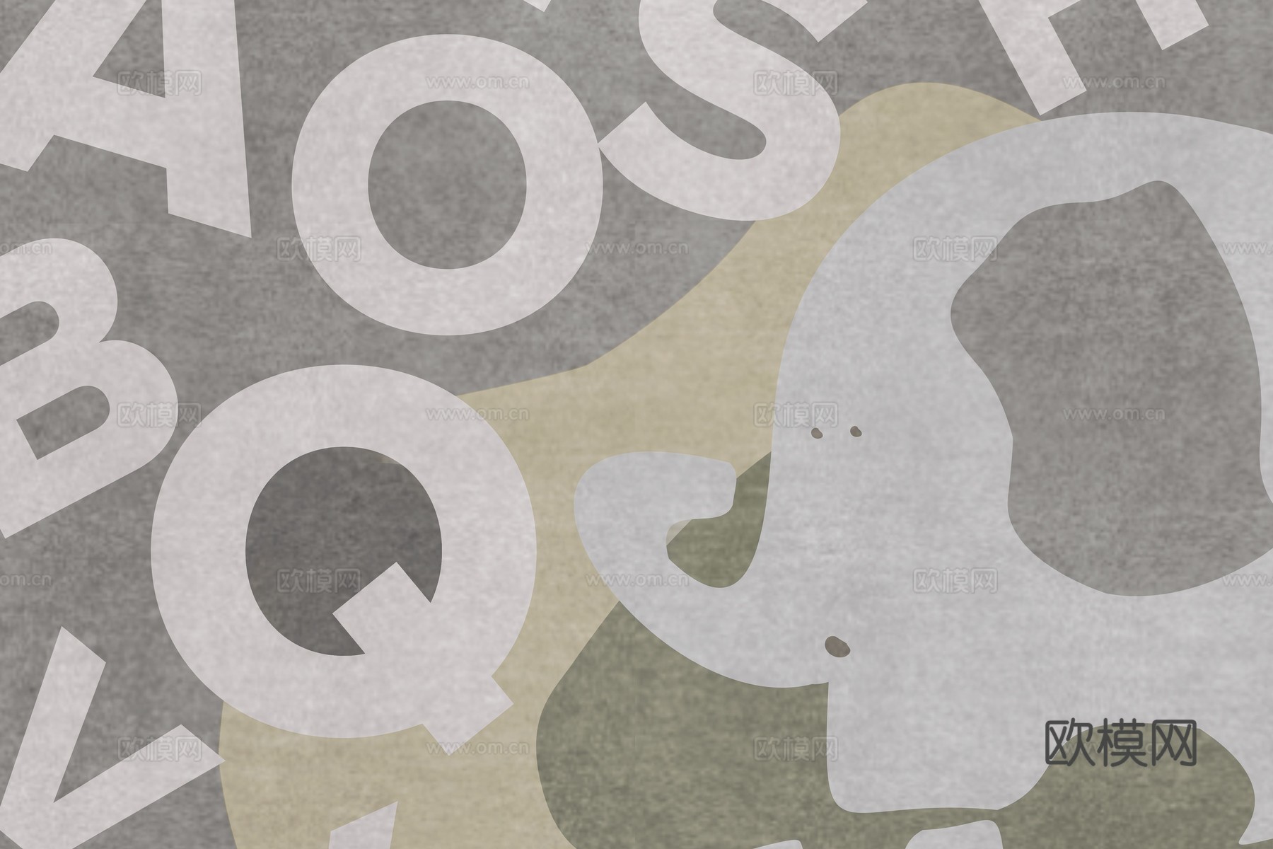 现代儿童卡通地毯贴图