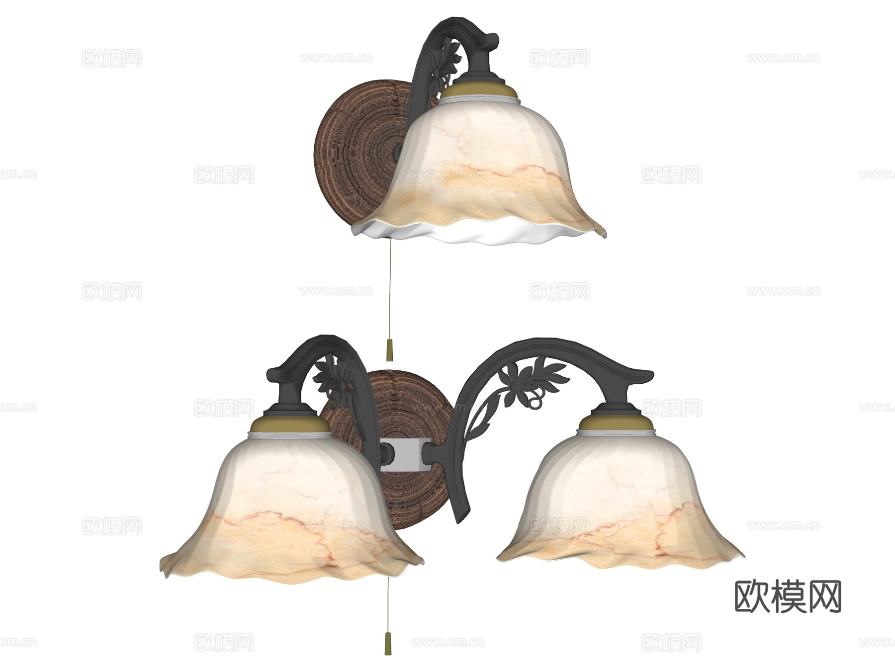 壁灯 装饰壁灯 金属壁灯 户外壁灯su模型