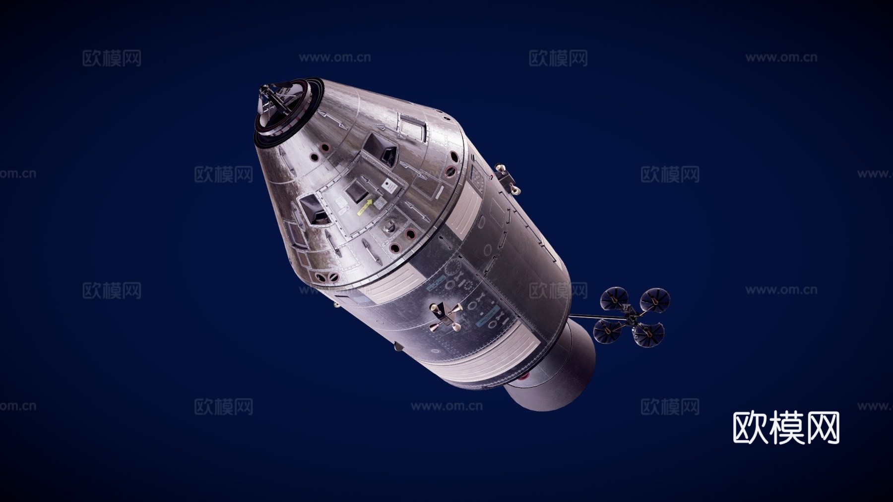 阿波罗指令与服务舱3d模型下载（渲染图1）