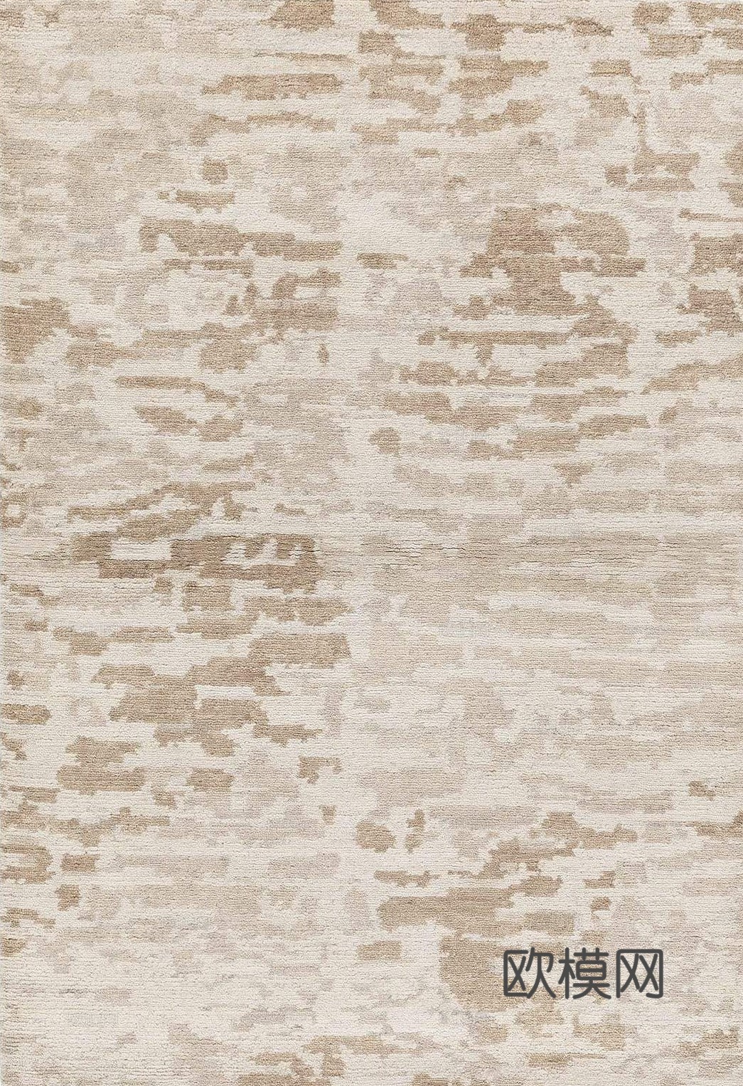 新中式现代地毯 几何地毯 浅棕色贴图