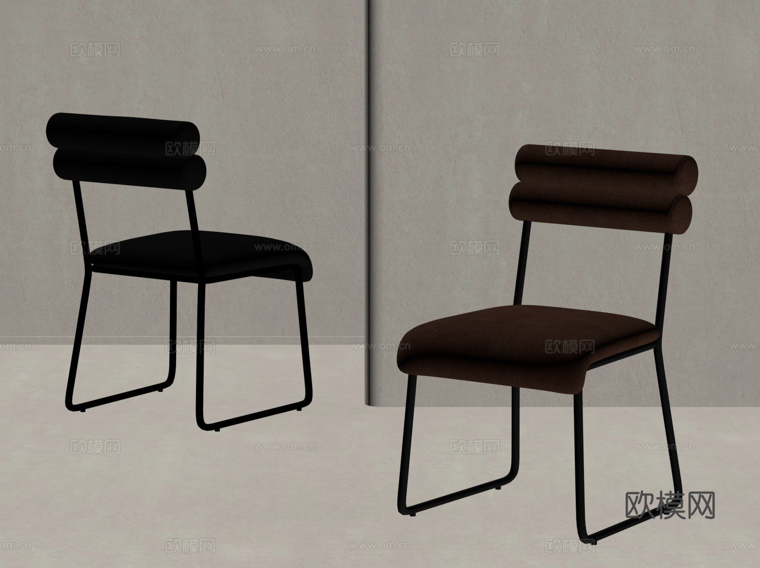 现代意式餐椅 单椅 椅子su模型