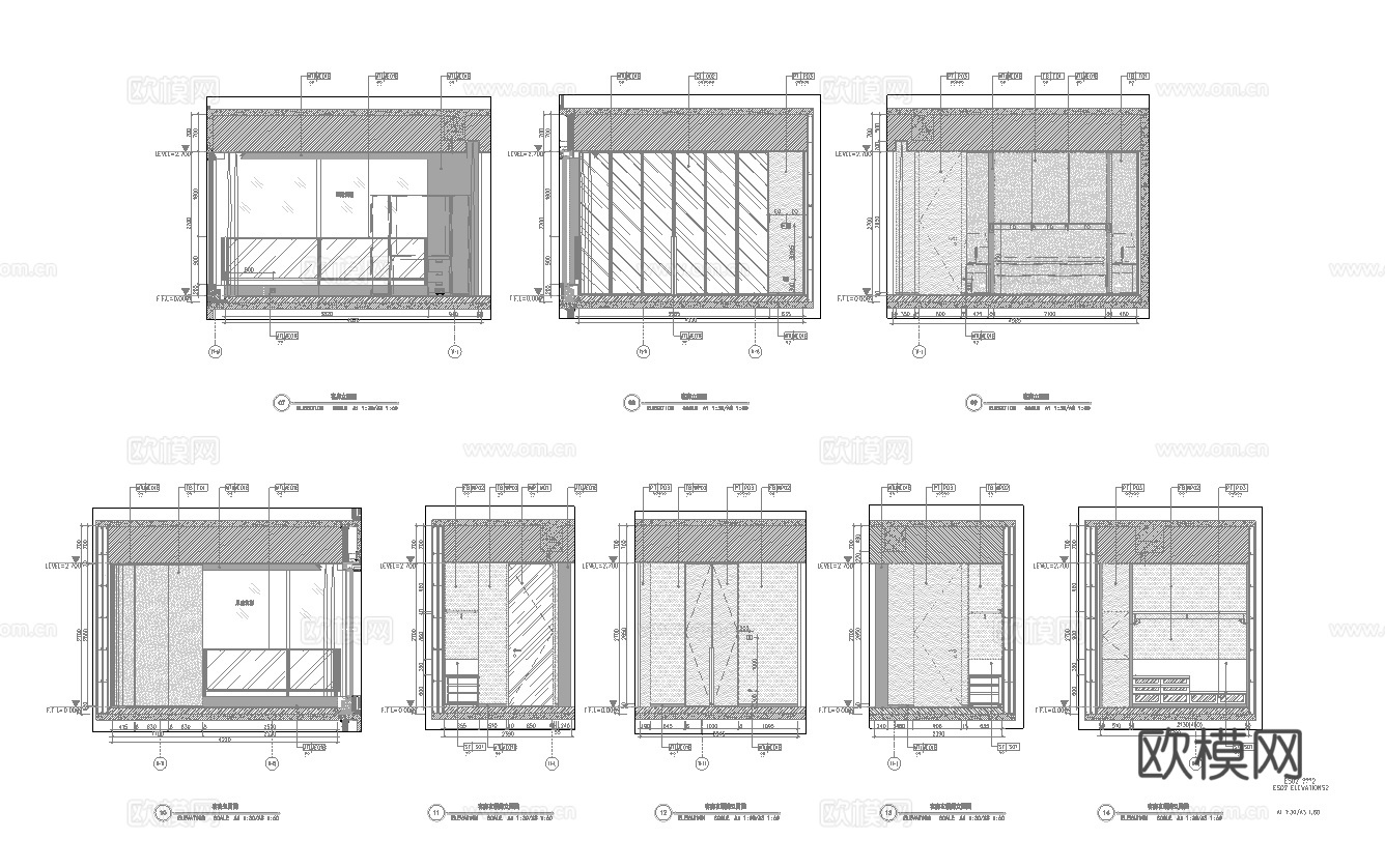 酒店大套房 最新全套施工图设计cad施工图