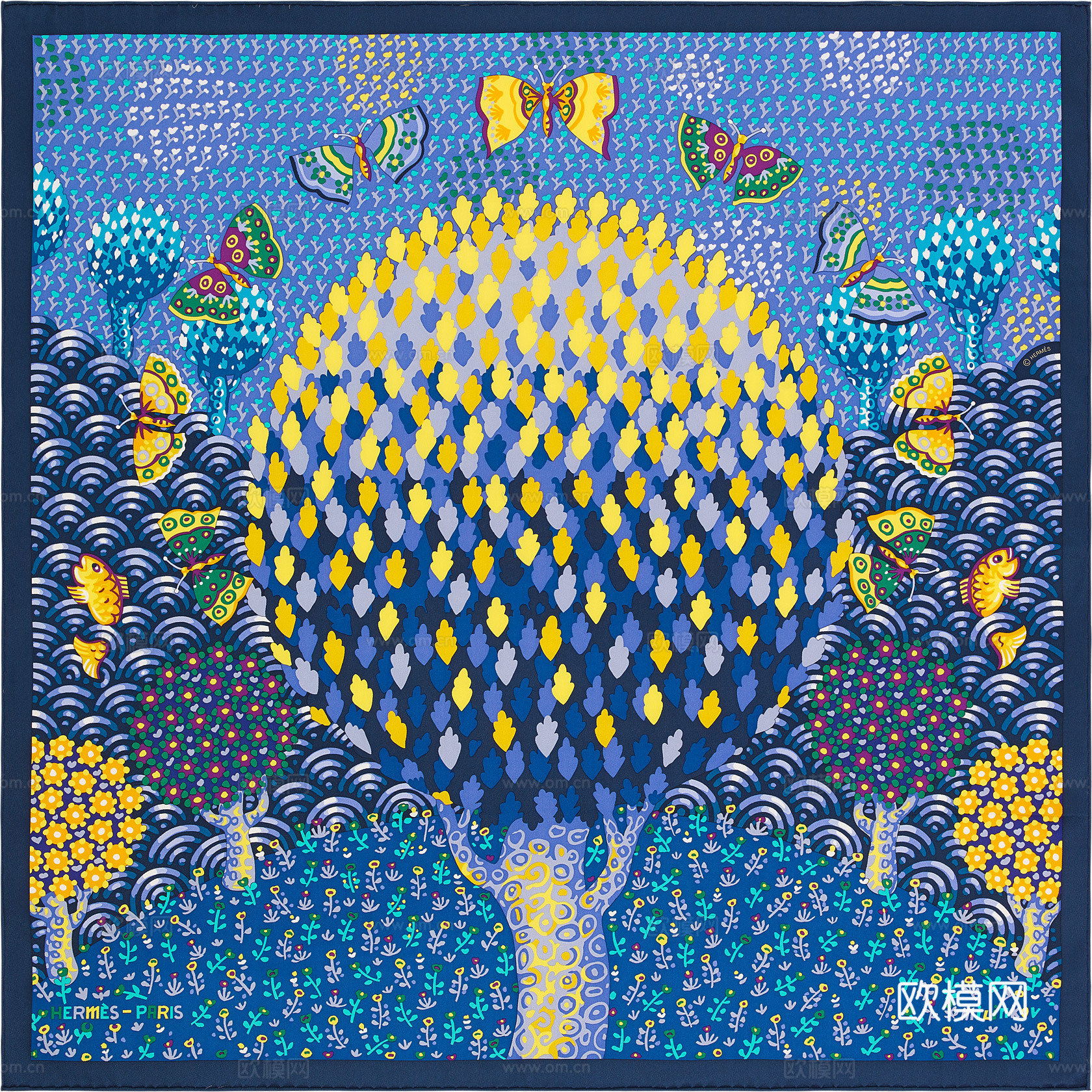 国外高端丝巾面料印花图案1153下载