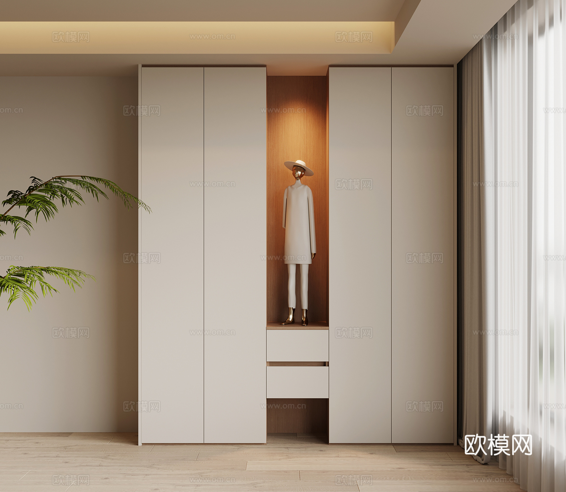 现代简约鞋柜 入户鞋柜su模型